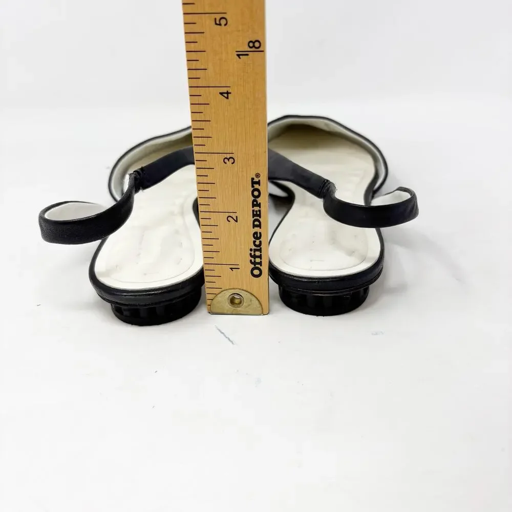 Franco Sarto A-Riva Black Leather Sling Back Pointy Toe Ballet Flat Womens 8.5 - Picture 8 of 10